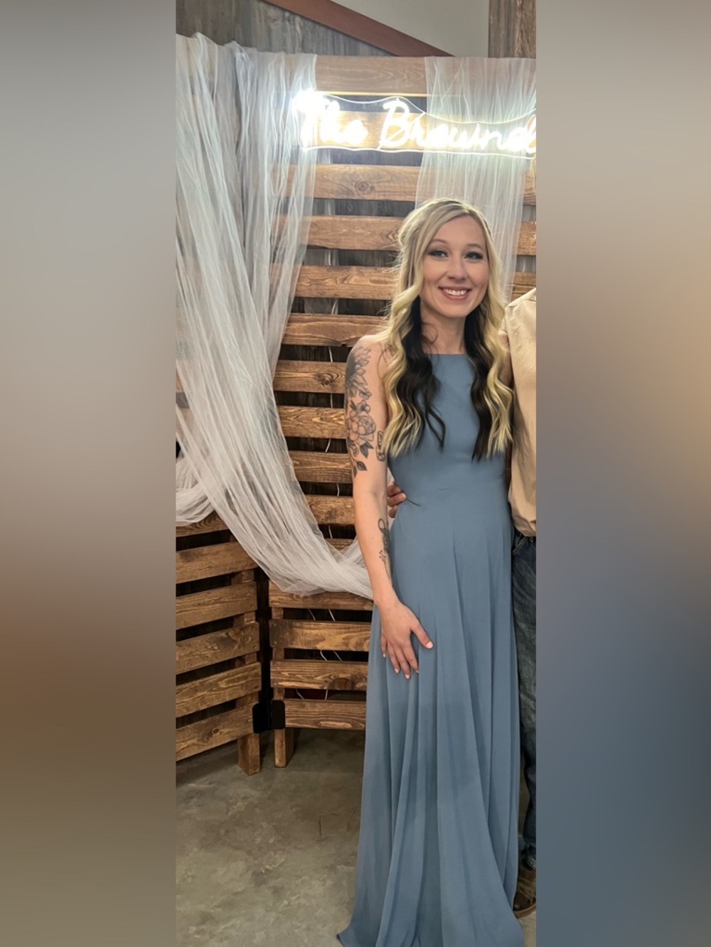 Lulu's Slate Blue Halter Maxi Dress - Picture 3 of 5